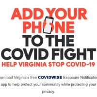 text that reads "add your phone to the covid fight."