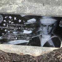 image of plaque honoring Seaman Dakota Rigsby