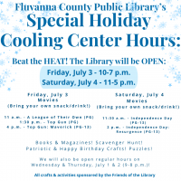 graphic advertising cooling center hours at the fluvanna county library