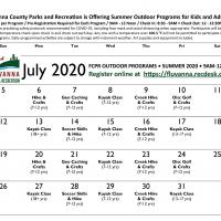 parks and recreation calendar of events