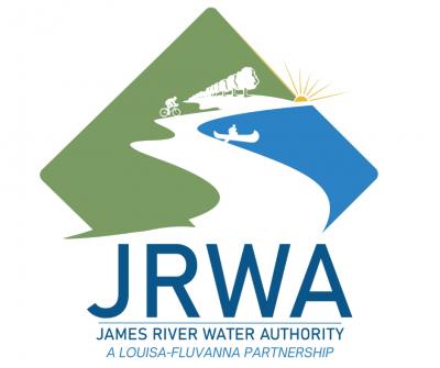 JRWA Logo depicting a diamond shaped background with a river flowing vertically through the diamond shaped background. 