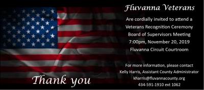 photo of flag and text invitation to veterans