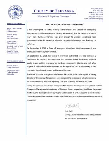 Declaration of Local Emergency 