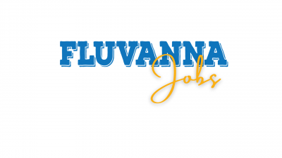 blue Fluvanna text with yellow jobs text beneath