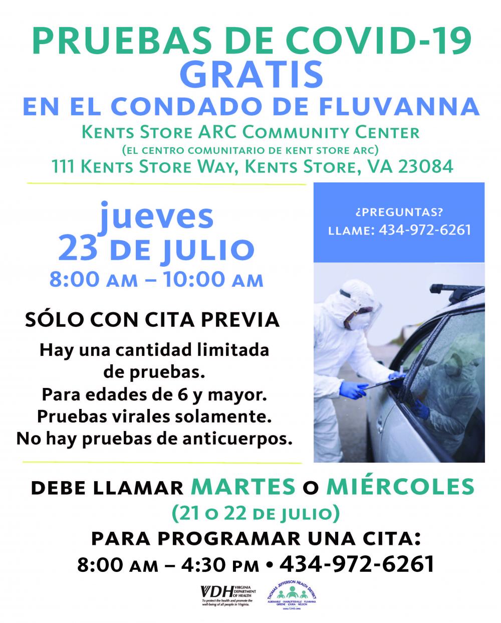 Free Covid 19 Testing Clinic Fluvanna County Virginia
