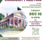 Image of Fluvanna Historic Courthouse with text providing meeting details