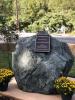 image of stone monument to the sesquecential of the emancipation proclamation with commemorative plaque